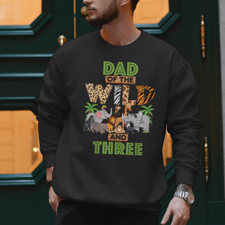 3rd Birthday Zoo Safari Jungle Dad Of The Wild And Three Men Sweatshirt