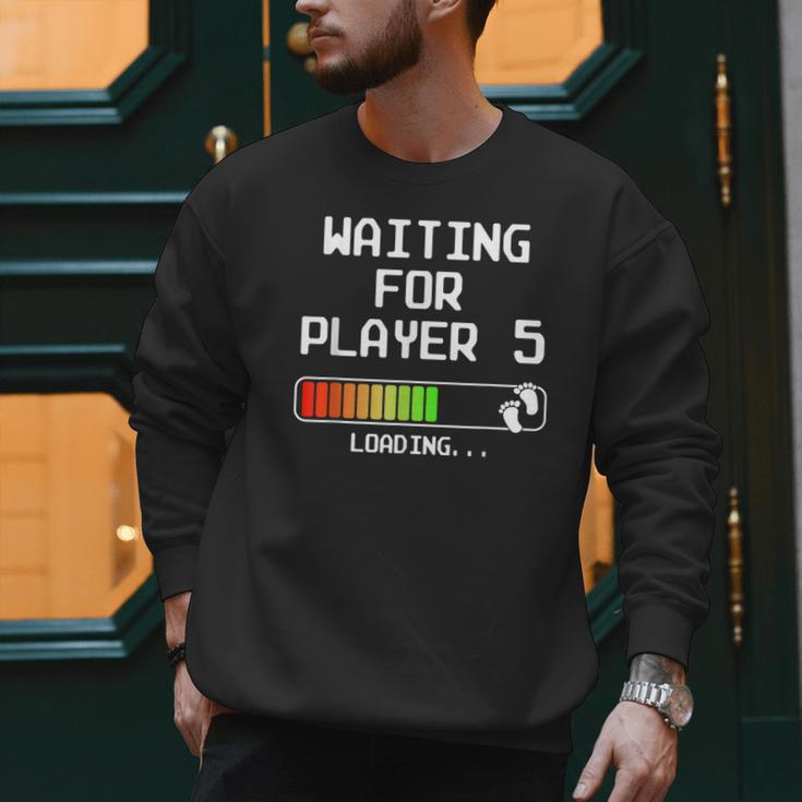 3rd Time Dad Mom Waiting For Player 5 Baby 3 Announcement Men Sweatshirt