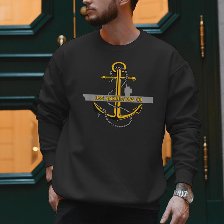 Aircraft Carrier USS America CVA-66 Veterans Day Dad Son Boy Men Sweatshirt
