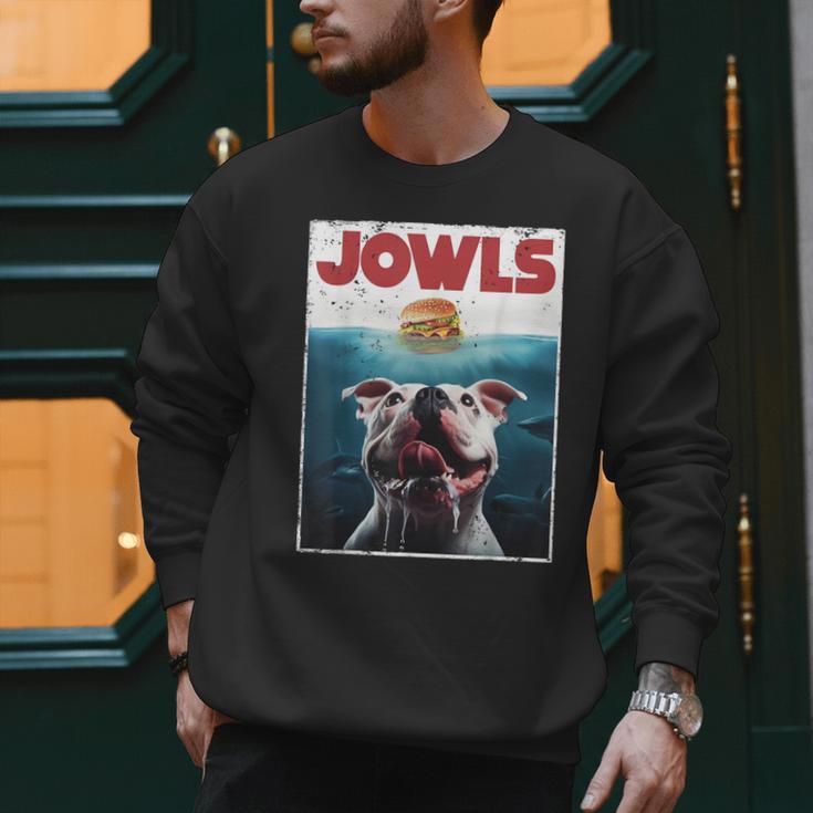 American Bulldog Jowls Burger Bully Dog Mom Dog Dad Men Sweatshirt