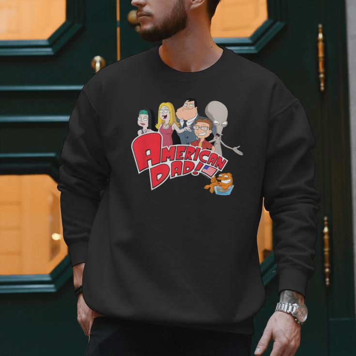 American Dad Show Logo With Family Cartoon Men Sweatshirt
