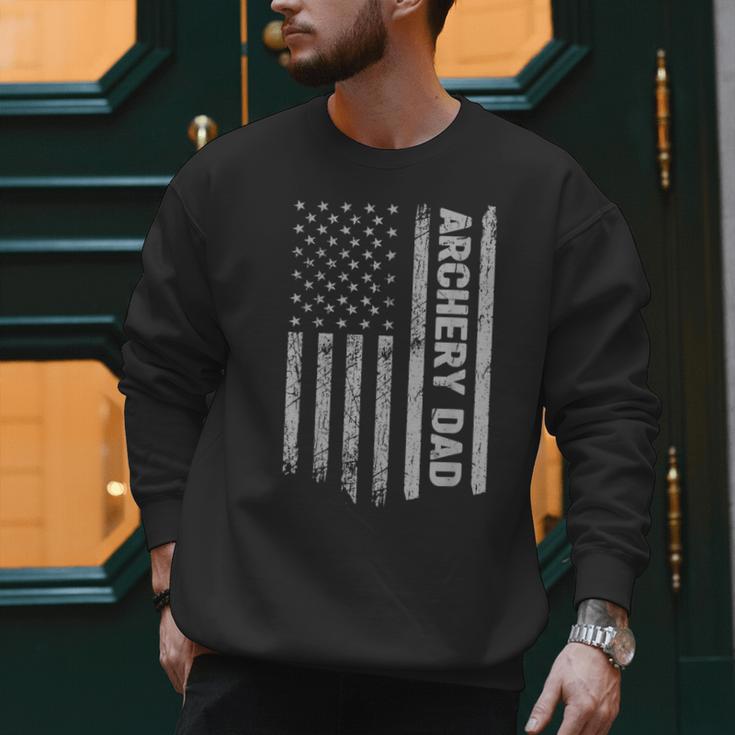 Archery Dad America US Flag Patriot Vintage Archer Men Sweatshirt