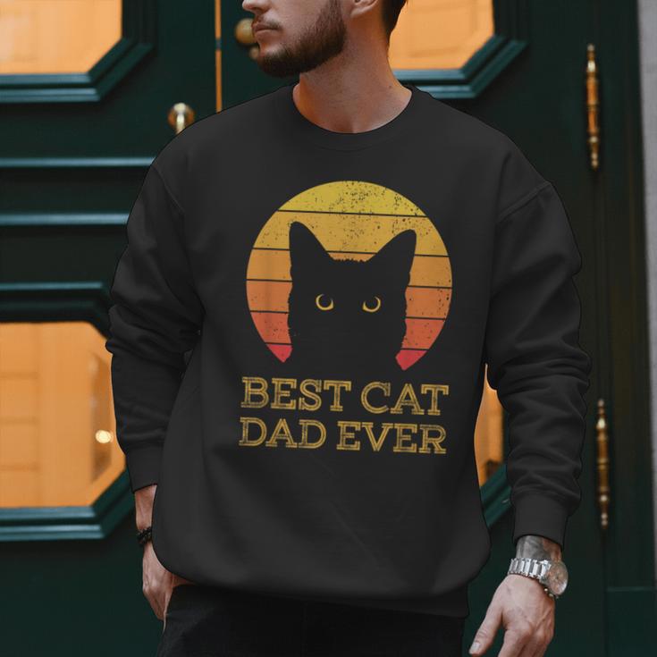 Best Cat Dad Ever Vintage Cat Daddy Fathers Day Men Sweatshirt