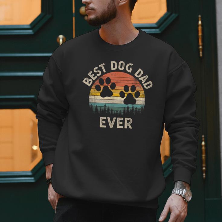 Best Dog Dad Ever Vintage Father's Day Dog Lover Men Sweatshirt