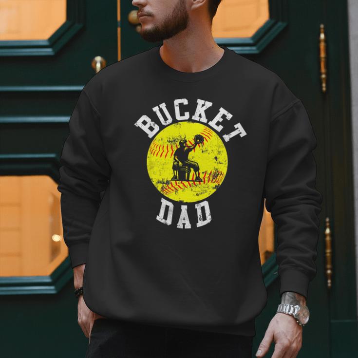 Bucket Dad Softball Dad Baseball Father's Coach Men Sweatshirt Bucket Dad Softball Dad Baseball Father's Coach Men Sweatshirt
