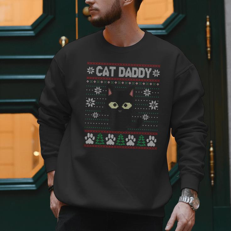 Cat Daddy Ugly Christmas Sweater Pajama Kitty Cat Lover Xmas Men Sweatshirt