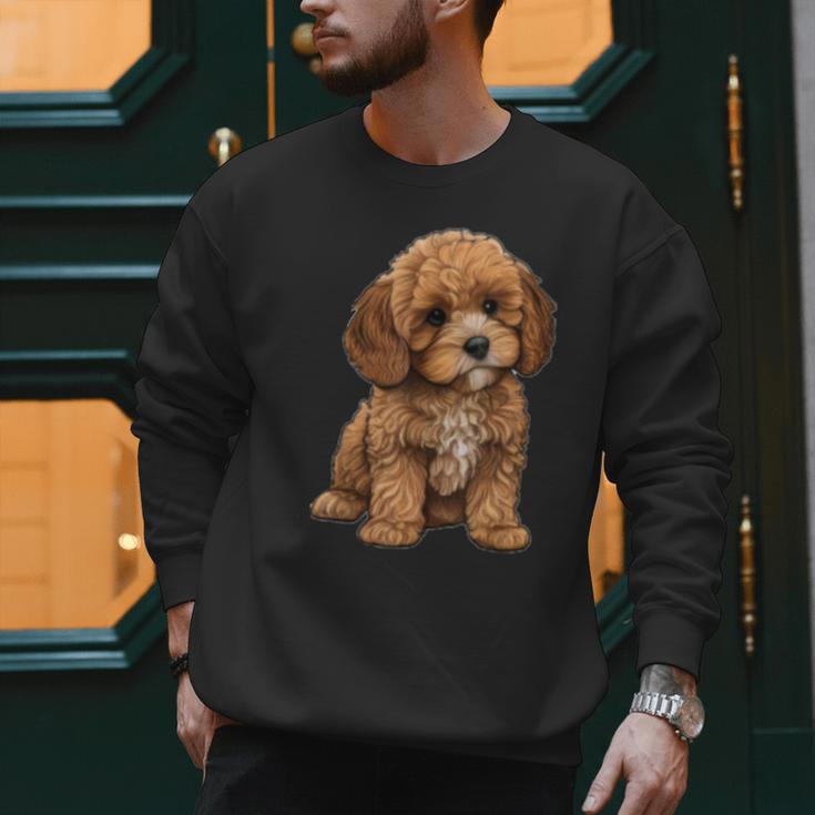 Cavapoo Breed Pet Lover Art Dog For Mom Dad Kids Men Sweatshirt
