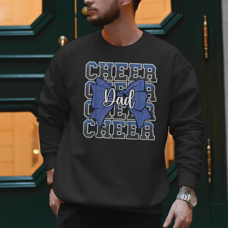Cheer Dad Daddy Bow Sport Cheerleader Cheerleading Blue Men Sweatshirt