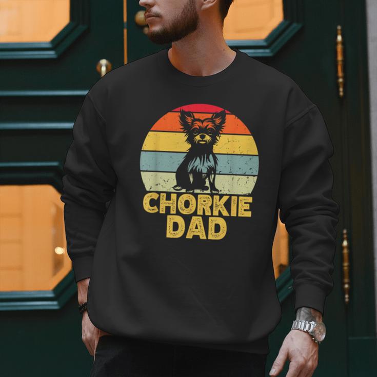 Chorkie Dad Retro Sunset Chihuahua Yorkie Mix Lover Men Sweatshirt