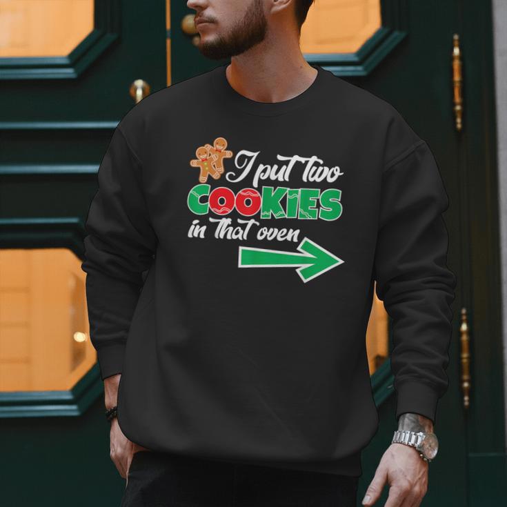 Christmas Twins Expecting Dad T-Shirt Pregnant Wife Tee Men Sweatshirt