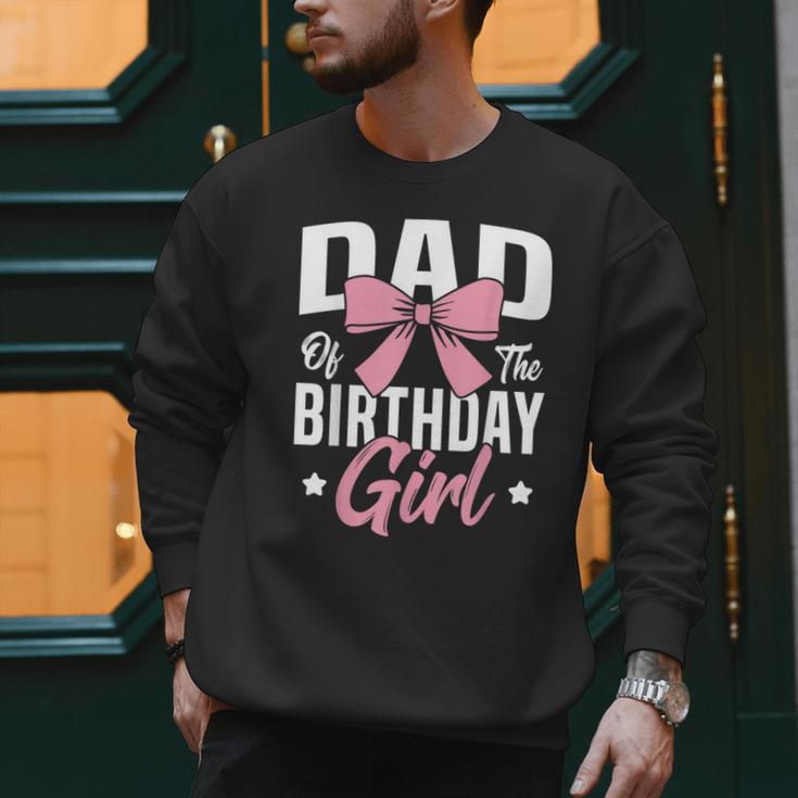 Coquette Pink Bow Men Dad Of The Birthday Girl Men Sweatshirt Coquette Pink Bow Men Dad Of The Birthday Girl Men Sweatshirt
