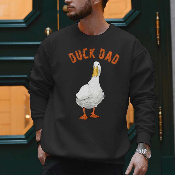 Cute Duck Dad Lover Illustration Duck Owner Men Sweatshirt