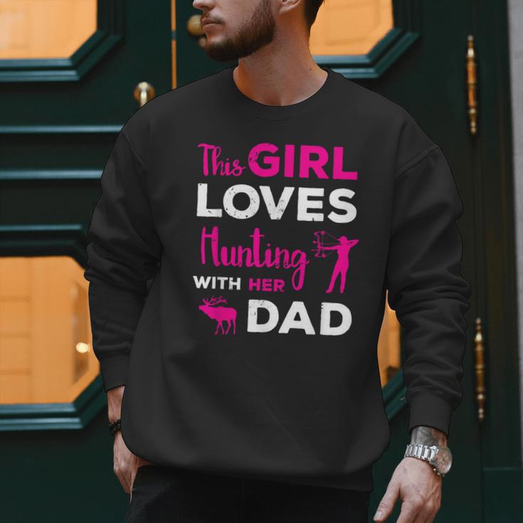 Cute Girls Hunting Dad Daughter Hunting Buddy Hunter Men Sweatshirt