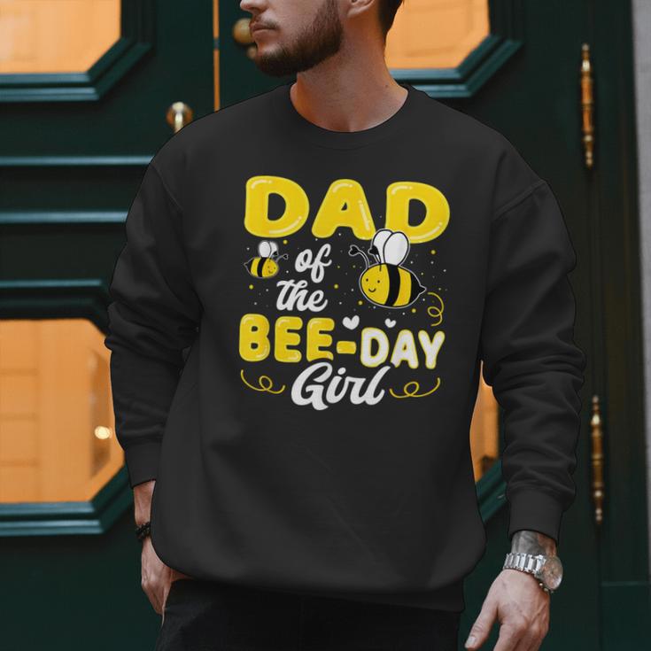 Dad Of The Bee Day Girl Hive Party Matching Birthday Sweet Men Sweatshirt