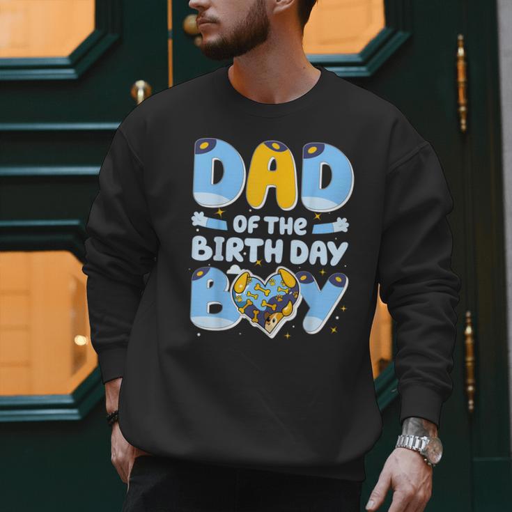 Dad Of The Birthday Boy Blue Dog Family Matching Men Sweatshirt