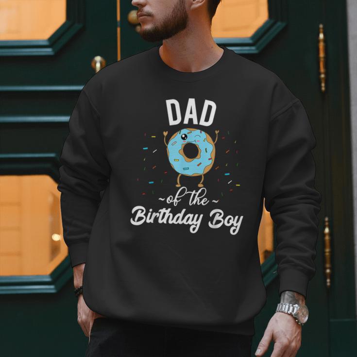 Dad Of The Birthday Boy Donut Theme Party Blue Father Men Sweatshirt