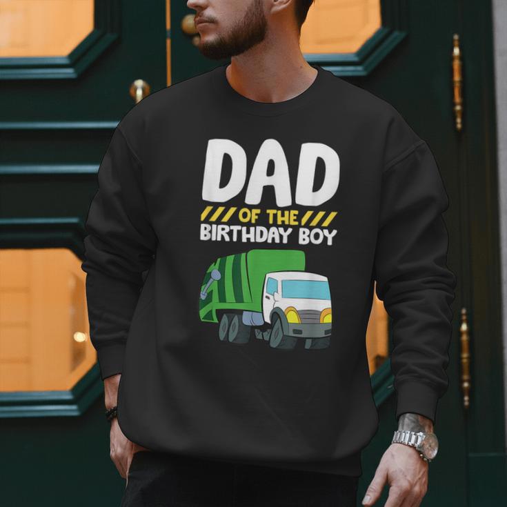 Dad Of The Birthday Boy Garbage Truck Birthday Party Men Sweatshirt