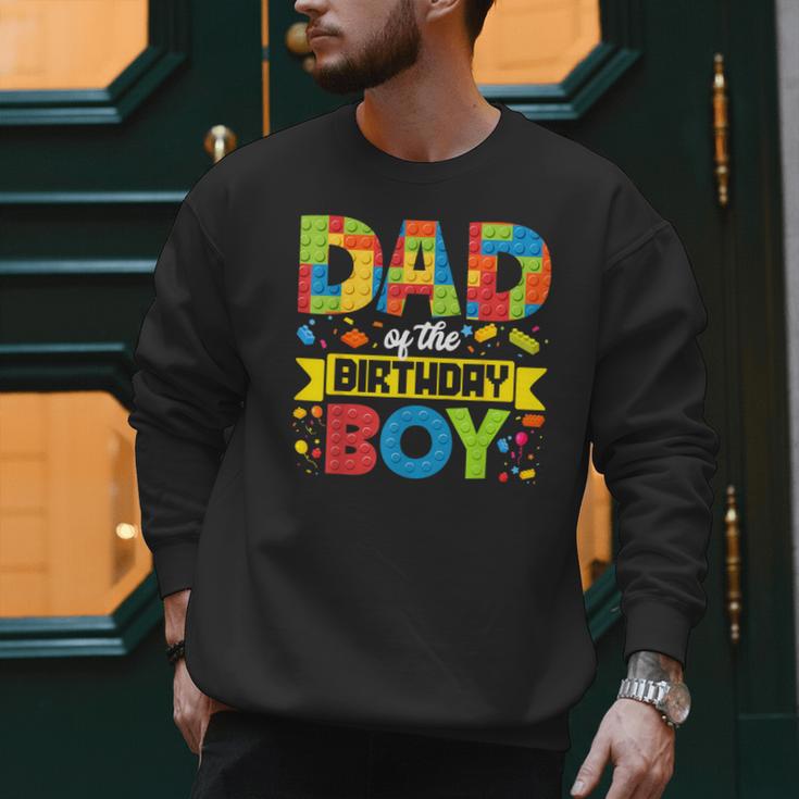 Dad Of The Birthday Boy Master Builder Kids Building Blocks Men Sweatshirt
