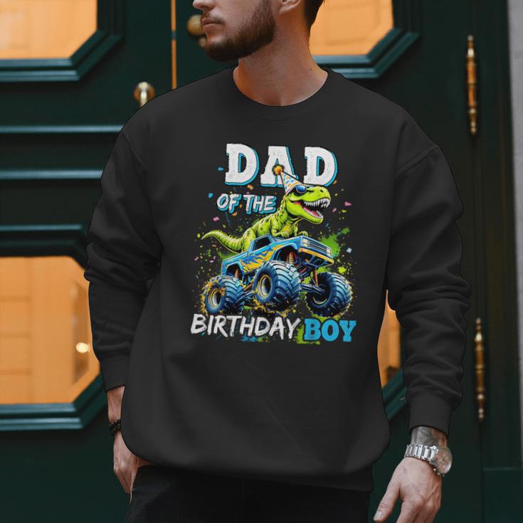 Dad Of The Birthday Boy Monster Truck Dinosaur PartyRex Men Sweatshirt