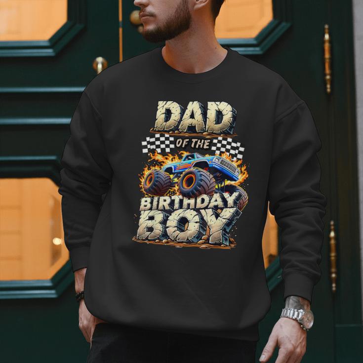 Dad Of The Birthday Boy Monster Truck Family Matching Party Men Sweatshirt
