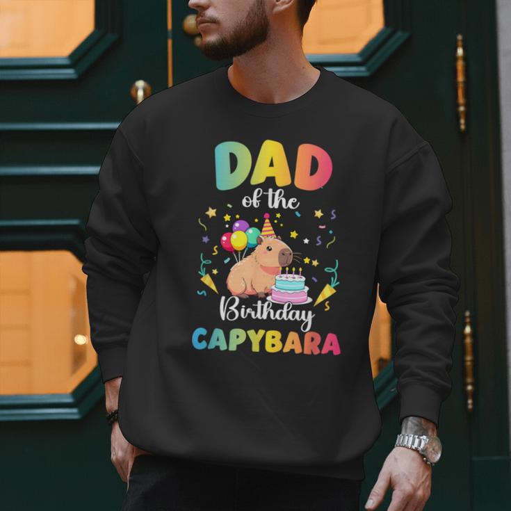 Dad Of The Birthday Girl Capybara Bday Party Family Men Sweatshirt Dad Of The Birthday Girl Capybara Bday Party Family Men Sweatshirt