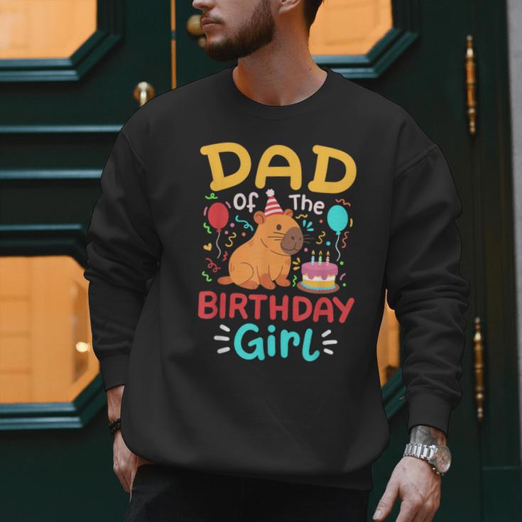 Dad Of The Birthday Girl Kids Cute Capybara Bday Family Men Sweatshirt