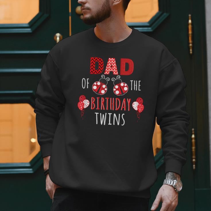 Dad Of The Birthday Twins Ladybug Birthday Family Matching Men Sweatshirt