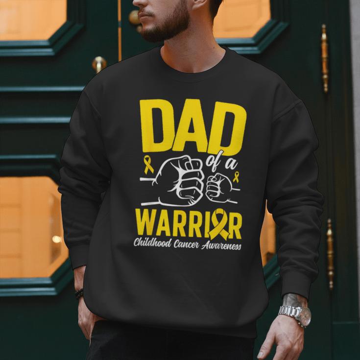 Dad Of A Childhood Cancer Warrior Childhood Cancer Awareness Men Sweatshirt