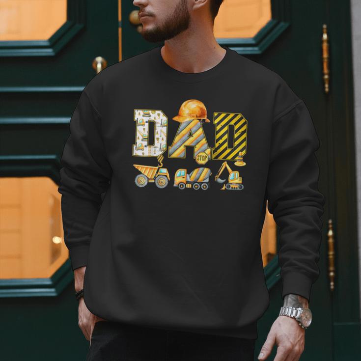 Dad Construction Excavator Kids Matching Family Party Men Sweatshirt