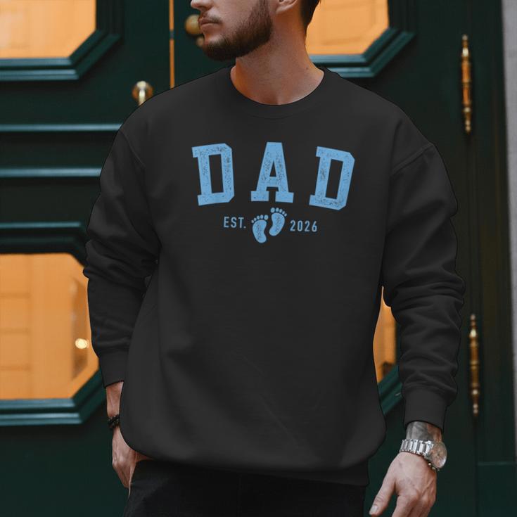Dad Est 2026 Blue Baby Feet First Time Boy Daddy Men Sweatshirt