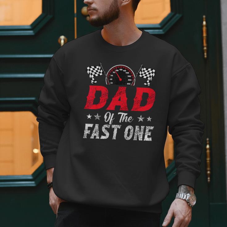 Dad Of The Fast One 1st Birthday Racing Car Family Men Sweatshirt