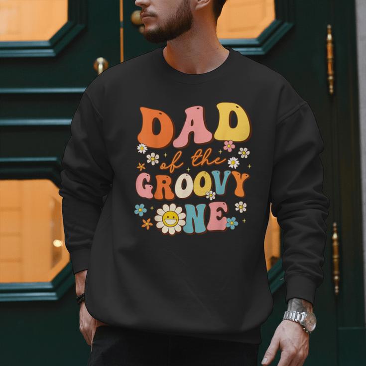 Dad Of The Groovy One 1st Birthday Pregnancy Announcement Men Sweatshirt Dad Of The Groovy One 1st Birthday Pregnancy Announcement Men Sweatshirt