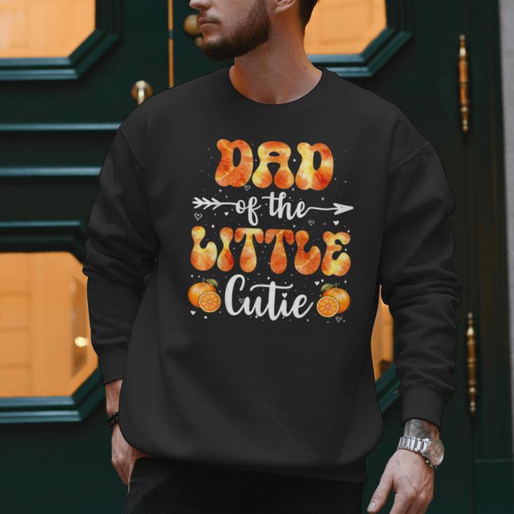 Dad Little Cutie Baby Shower Orange 1st Birthday Party Men Sweatshirt