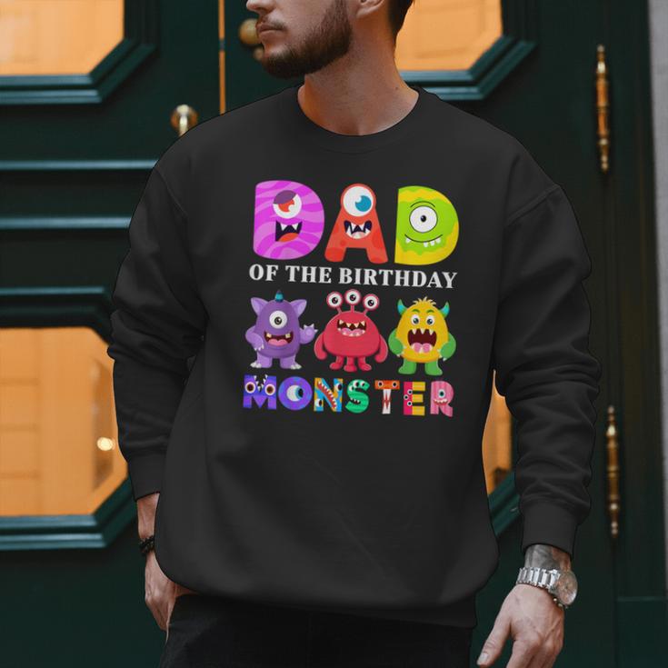 Dad Little Monster Kids 1st Birthday Party Family Monster Small Men Sweatshirt