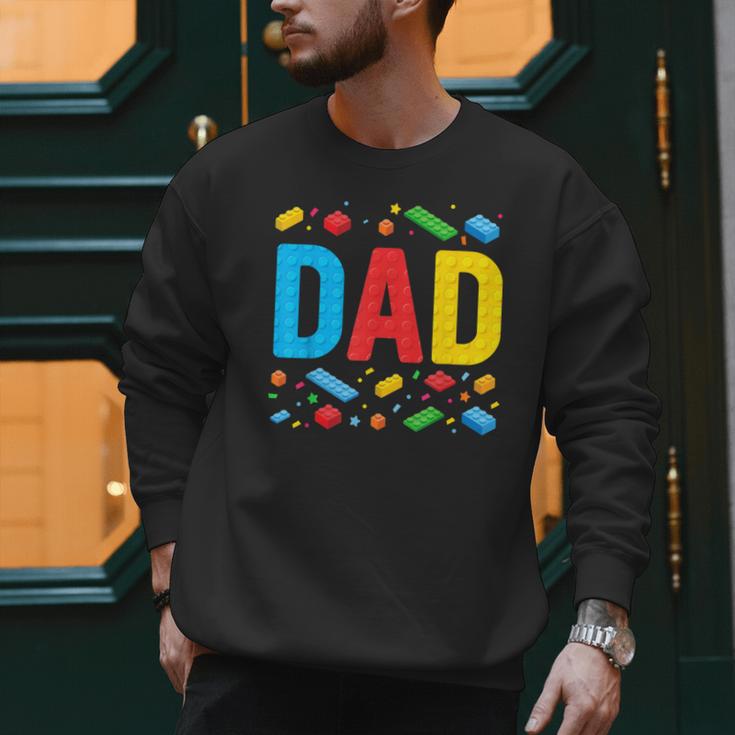 Dad Master Builder Building Bricks Blocks Family Fathers Day Men Sweatshirt