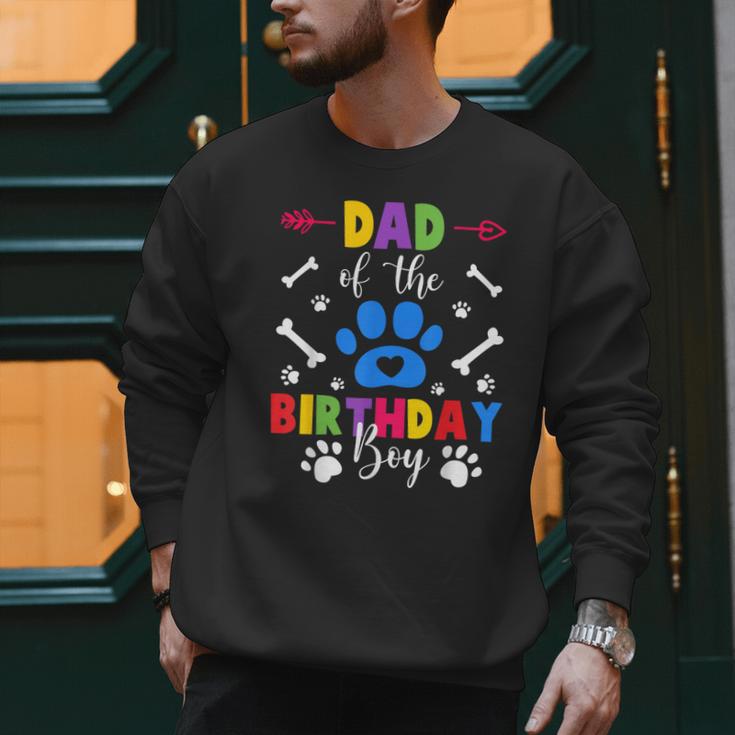 Dad And Mom Of The Birthday Boy Dog Paw Family Matching Men Sweatshirt