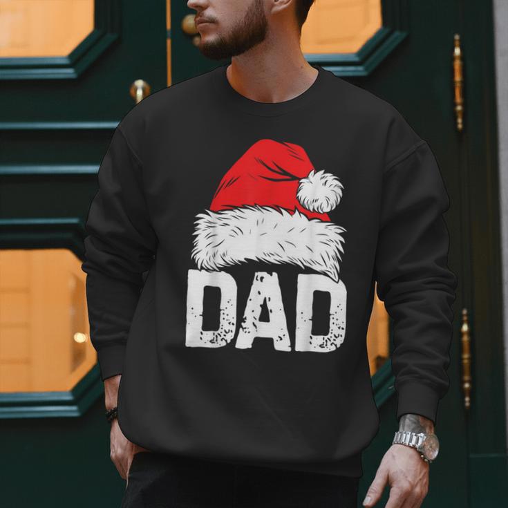 Dad Santa Christmas Family Matching Pajamas Papa Xmas Father Short Sleeve Men Sweatshirt