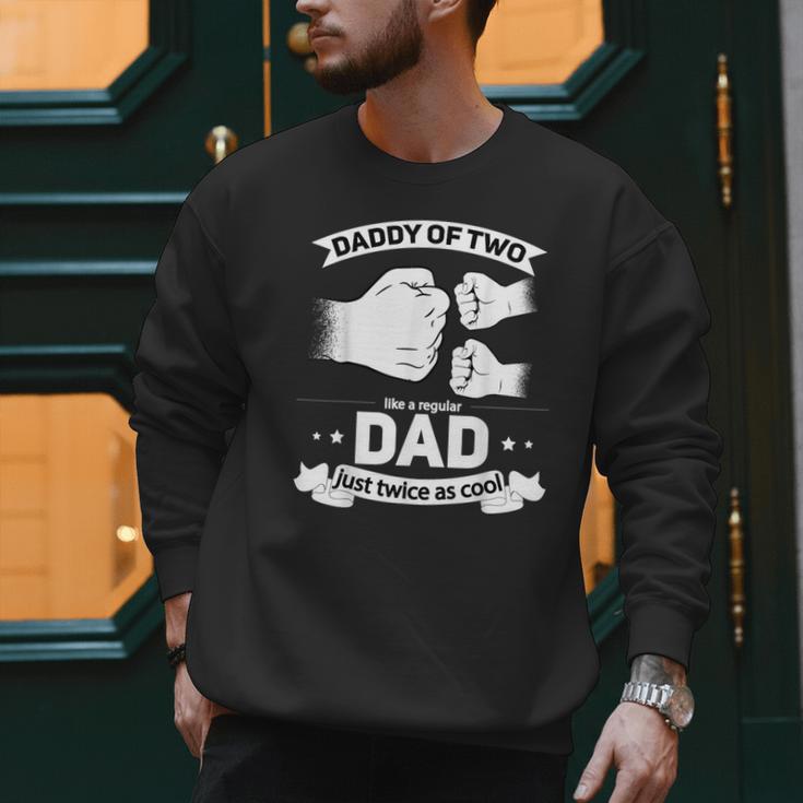 Dad Squared Fathers Day Dad Of Two Cool Daddy Of 2 Men Sweatshirt
