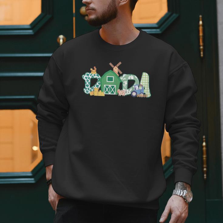 Dada Farm Animal Birthday Family Matching Party Dad Father Men Sweatshirt