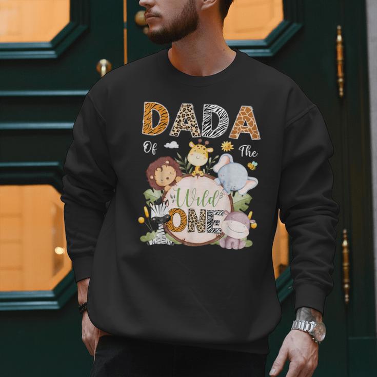 Dada Of The Wild One 1St Birthday Safari Jungle Animals Men Sweatshirt