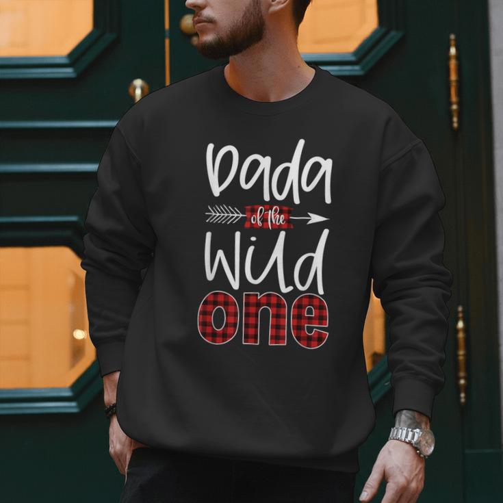 Dada Of The Wild One Buffalo Plaid Lumberjack 1st Birthday Men Sweatshirt
