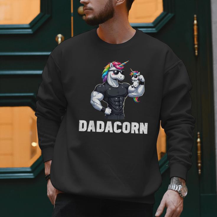 Dadacorn Unicorn Dad Papa Father's Day Daughter Men Sweatshirt