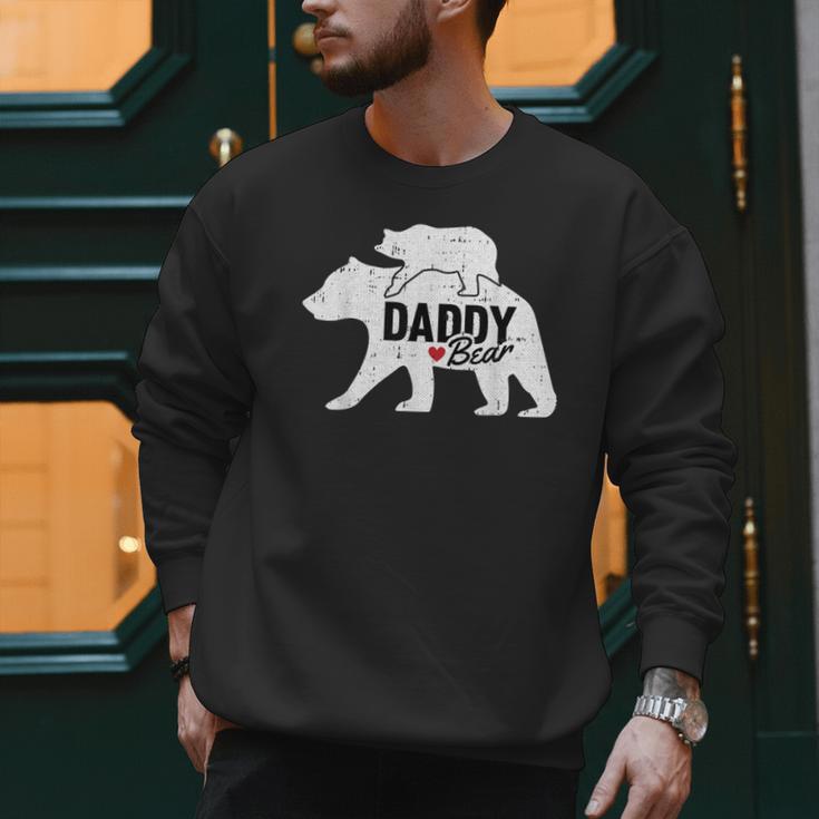 Daddy Bear Fathers Day Cute Baby Cub Papa Dad-a Pops Small Men Sweatshirt