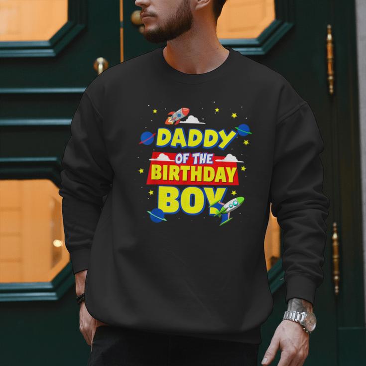 Daddy Of The Birthday Astronaut Boy Outer Space Theme Party Men Sweatshirt