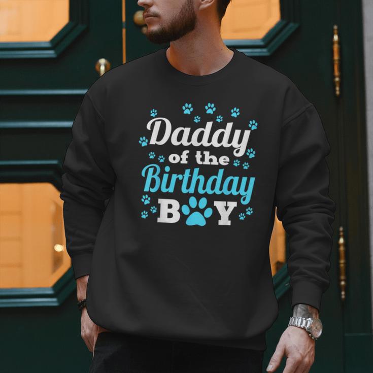 Daddy Of The Birthday Boy Dog Paw Bday Party Celebration Small Men Sweatshirt
