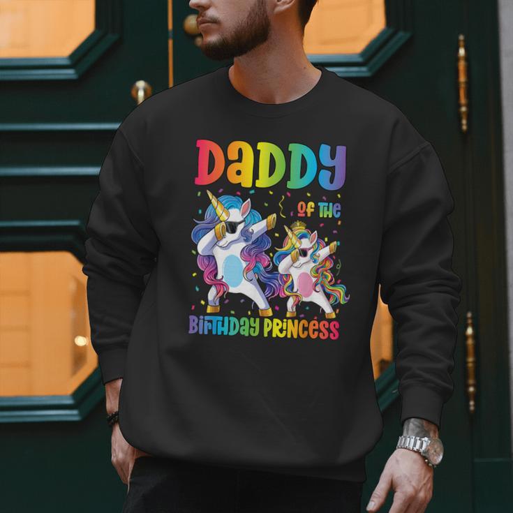Daddy Of The Birthday Girl Dabbing Princess Unicorn Dad Men Sweatshirt