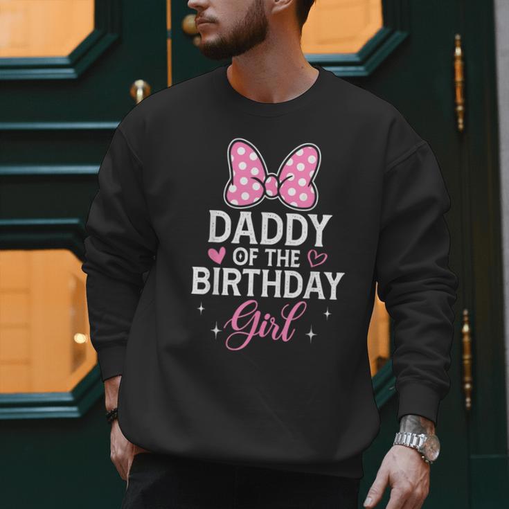 Daddy Of The Birthday Girl Pink Bow Birthday Family Matching Men Sweatshirt