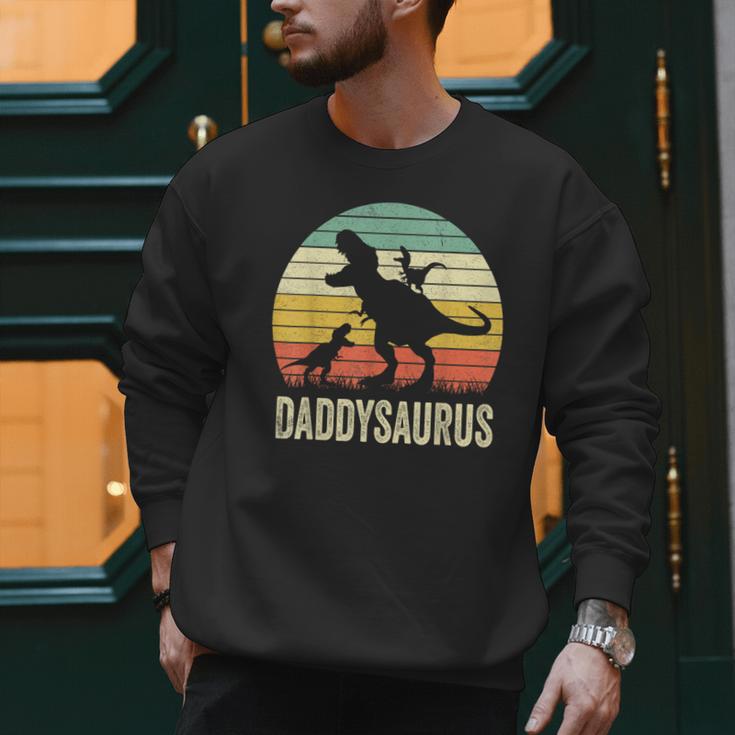 Daddy Dinosaur Daddysaurus 2 Kids For Dad Men Sweatshirt