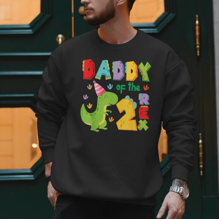 Daddy Of The Two Rex 2Nd Birthday Boy Dinosaur T-Rex Men Sweatshirt