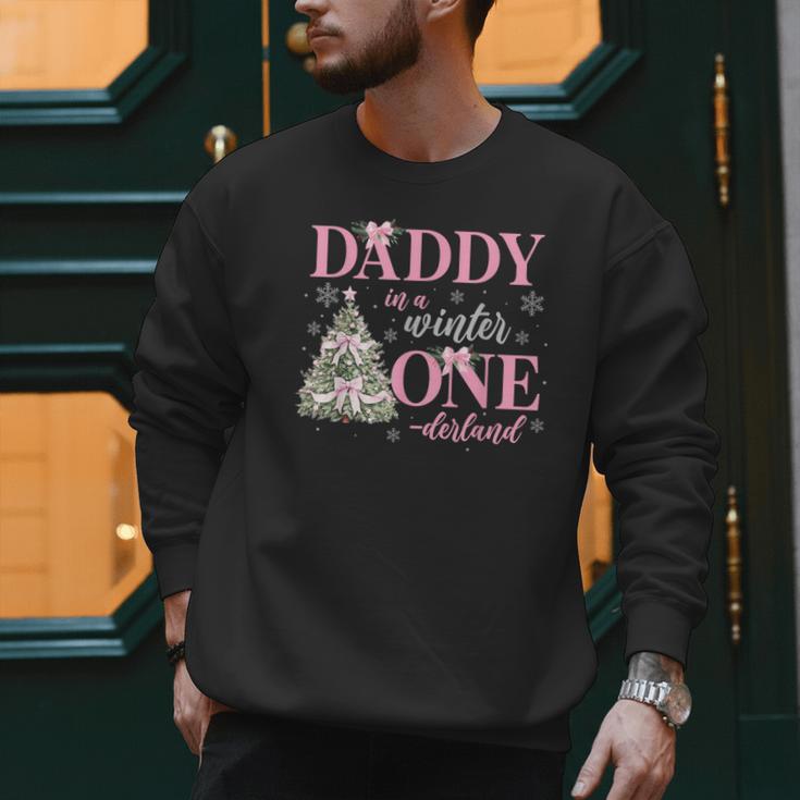 Daddy In a Winter Onederland Birthday Girl Christmas Tree Men Sweatshirt